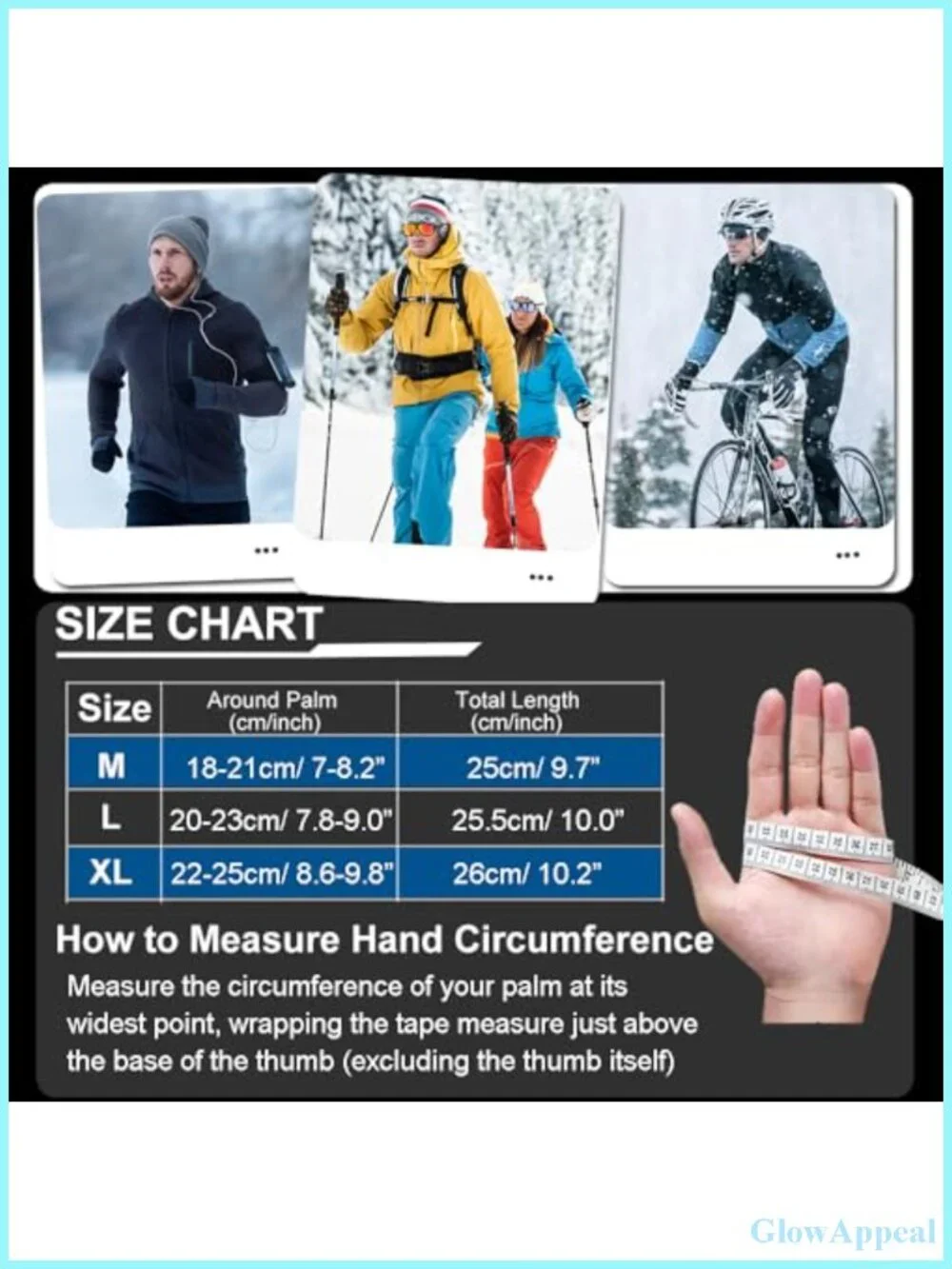 Waterproof Thermal Touchscreen Gloves with Silicone Grip for Running Cycling